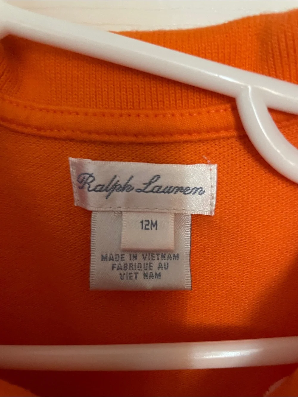 Vintage Ralph Lauren Kids Orange Polo Shirt 12 months